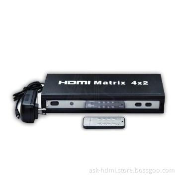 4 in 2 out hdmi matrix switcher
